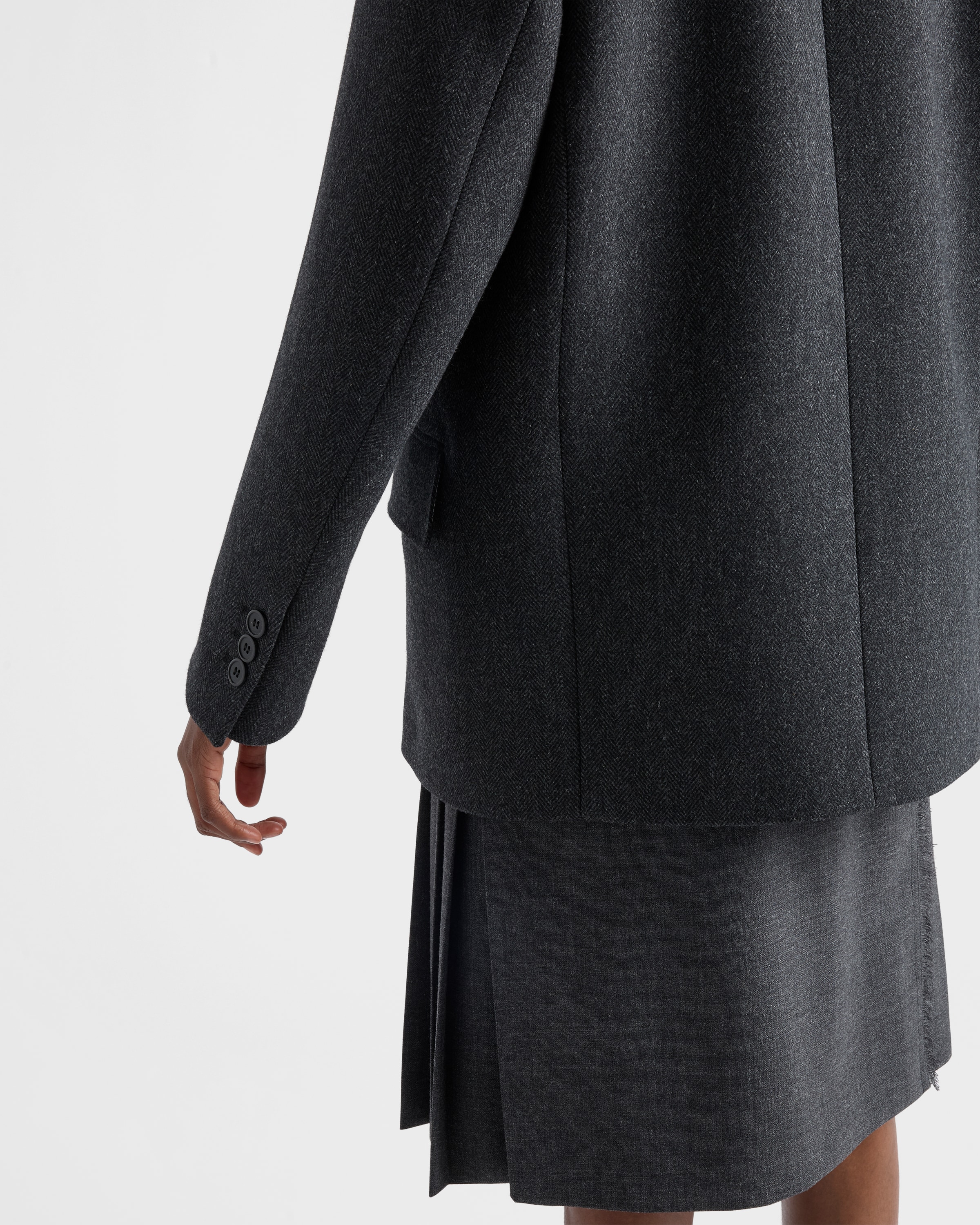 Single-breasted chevron caban jacket