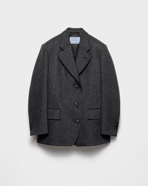 Veste droite caban à chevrons Veste droite caban à chevrons