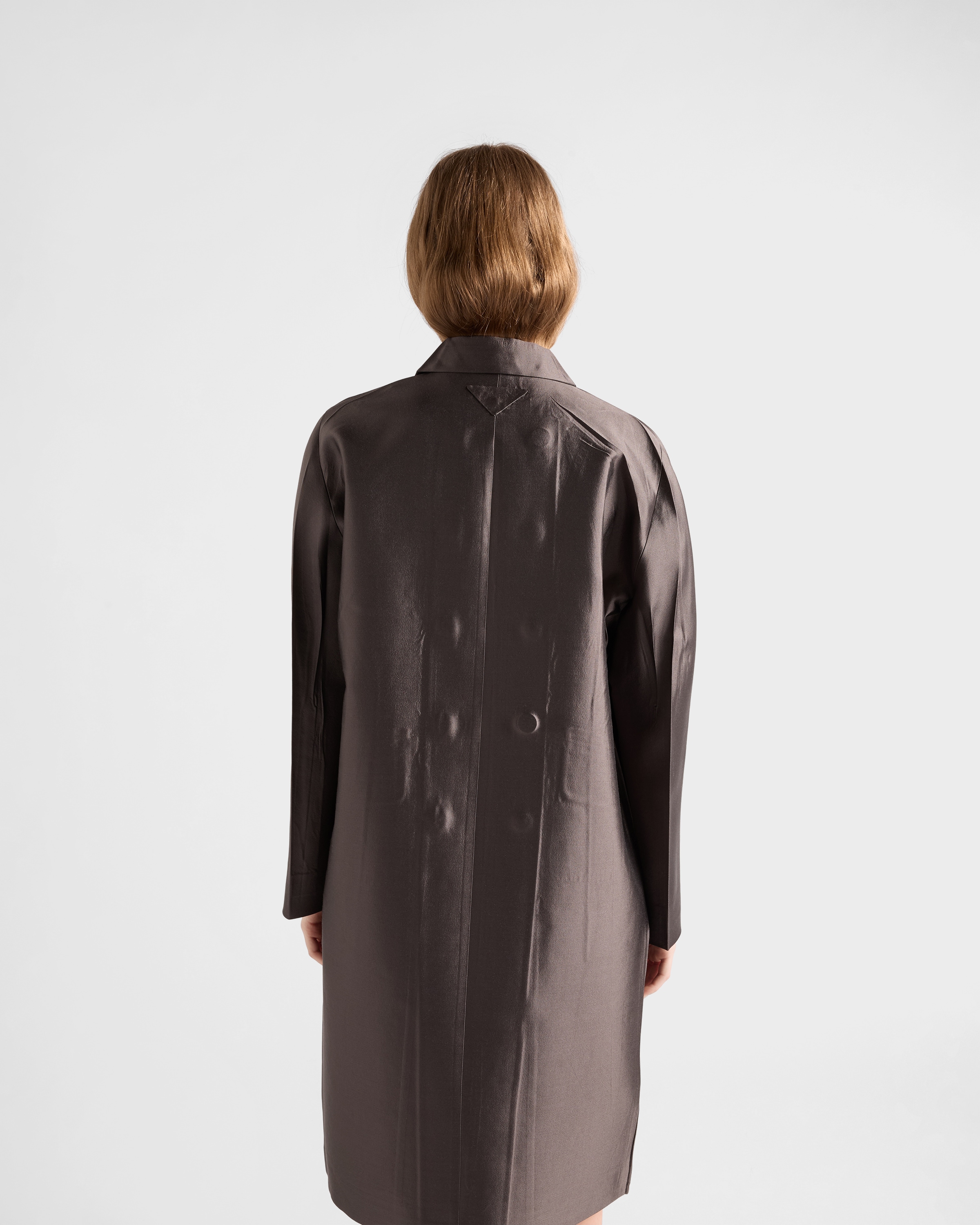 Double-breasted wool and silk coat