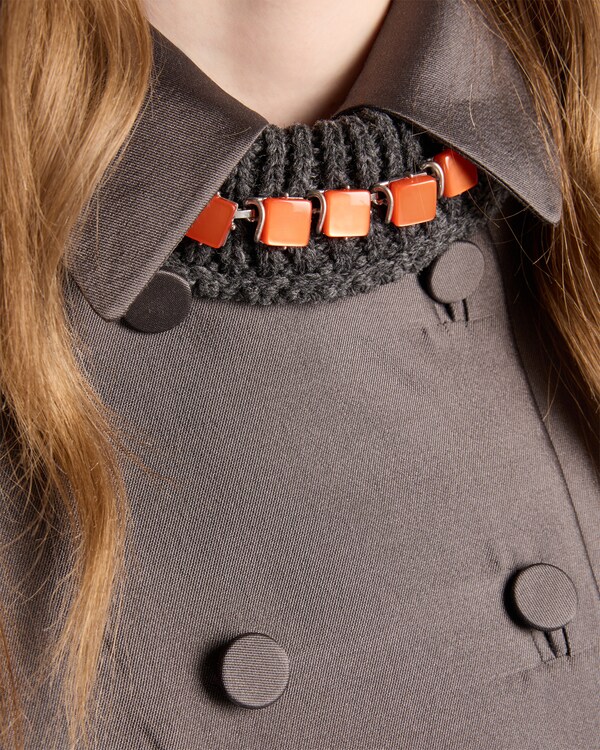 Double-breasted wool and silk coat - Grey Double-breasted wool and silk coat - Grey