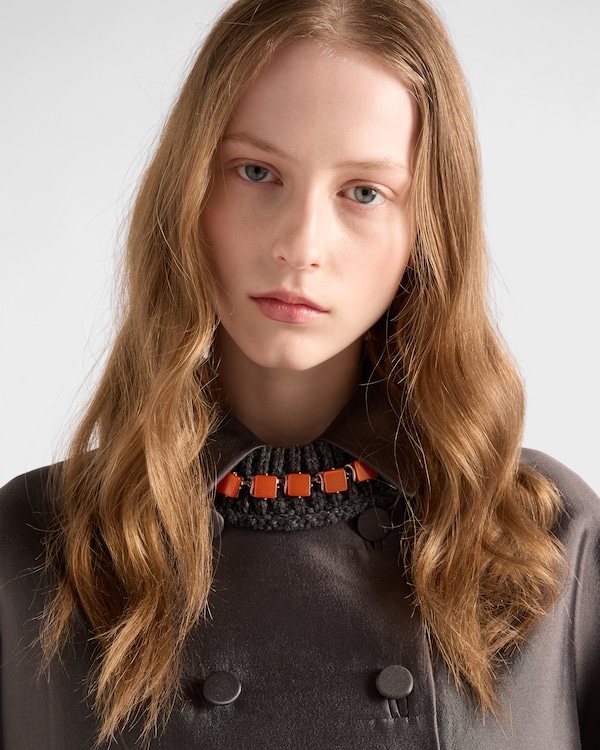 Double-breasted wool and silk coat - Grey Double-breasted wool and silk coat - Grey