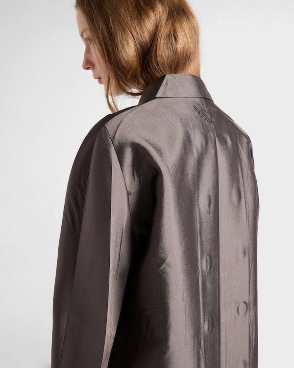 Double-breasted wool and silk coat - Grey Double-breasted wool and silk coat - Grey