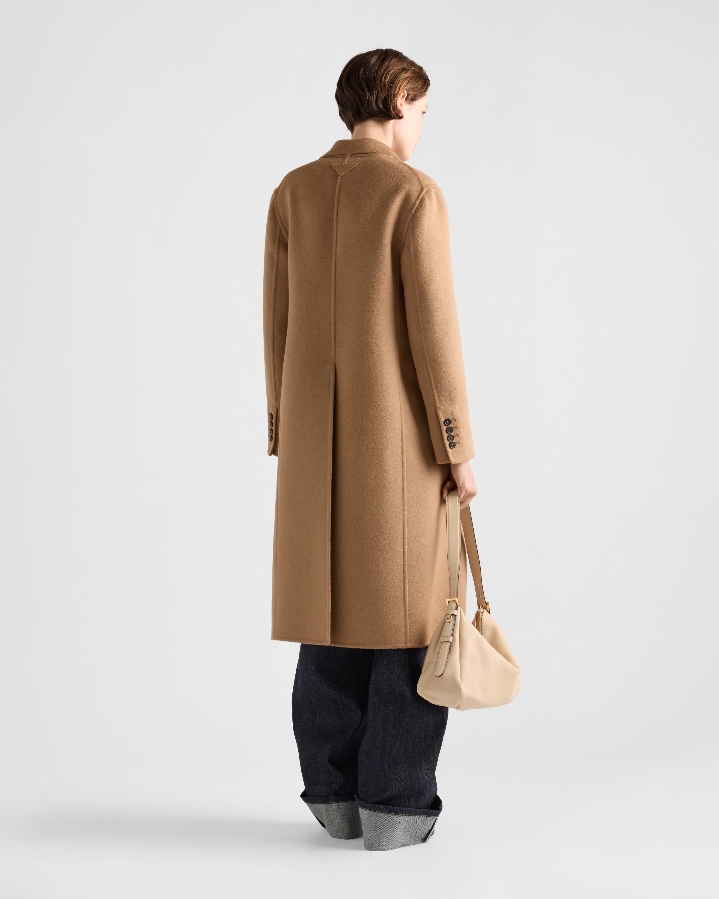 ベージュ シングルブレスト カシゴラ コート | PRADA