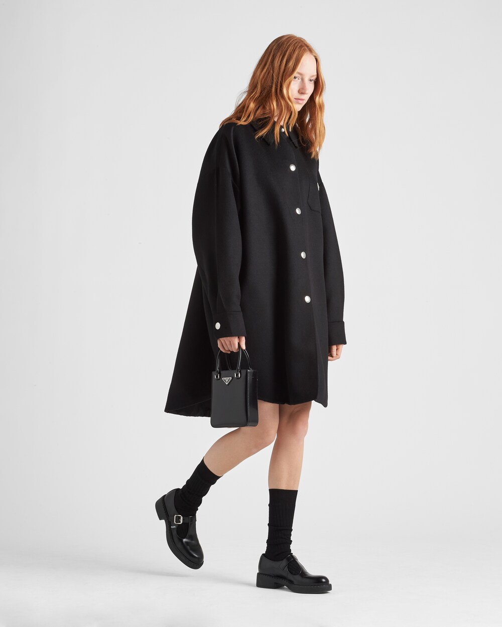 Black Cashgora coat | Prada