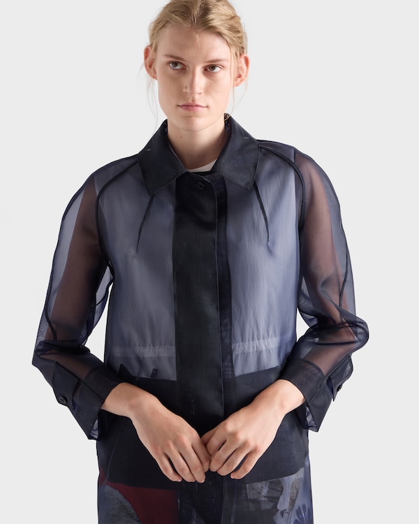 Single-breasted crinoline coat - Navy Single-breasted crinoline coat - Navy