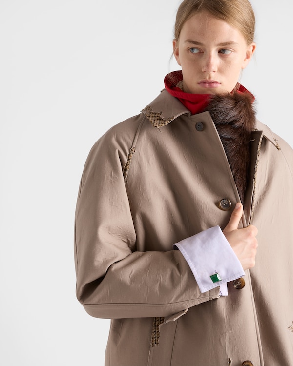Bonded poplin coat with devoré effect - Clay/Camel Bonded poplin coat with devoré effect - Clay/Camel