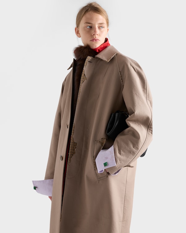 Bonded poplin coat with devoré effect - Clay/Camel Bonded poplin coat with devoré effect - Clay/Camel