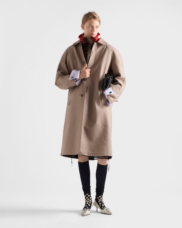Bonded poplin coat with devoré effect - Clay/Camel Bonded poplin coat with devoré effect - Clay/Camel