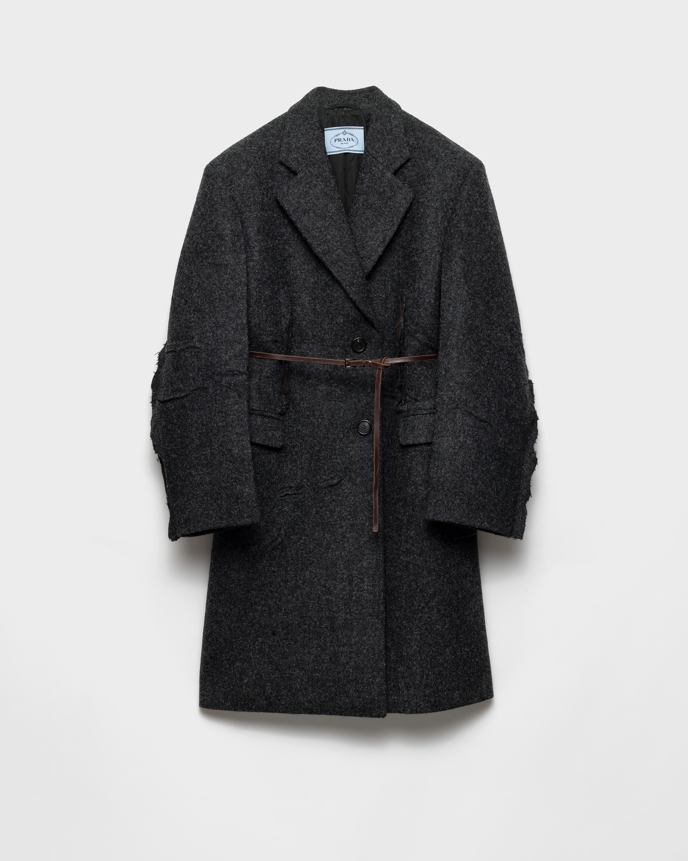 Single-breasted shetland wool coat