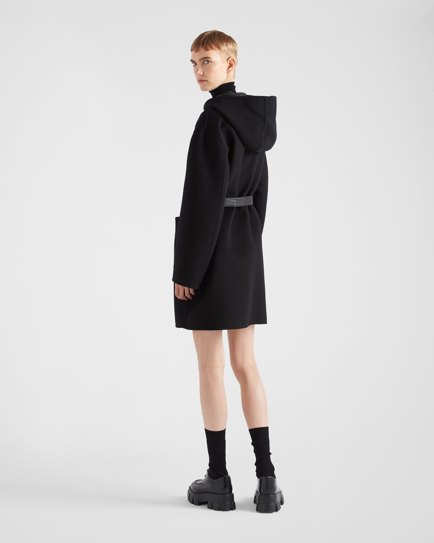 Prada Ruby Silk Mix Super Lightweight Belted Coat XS/S