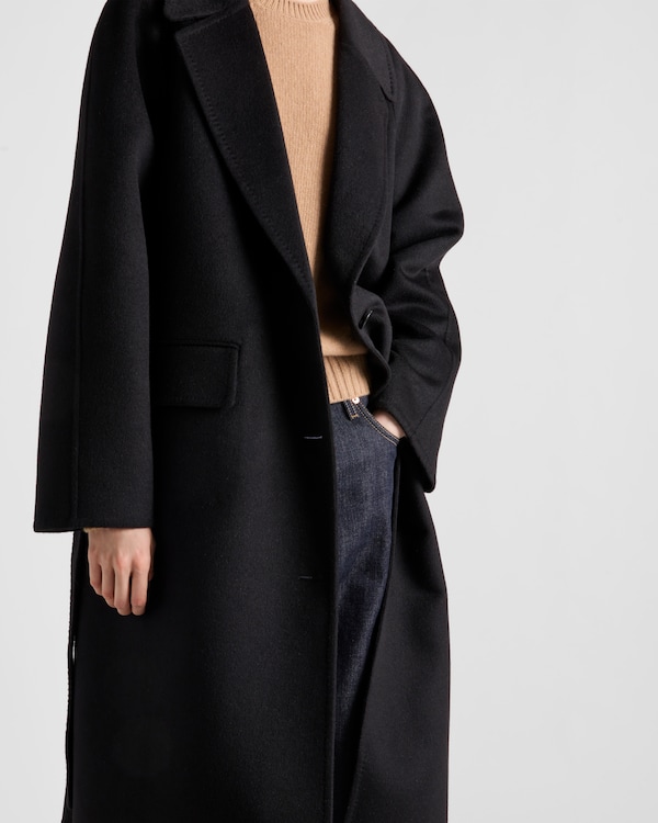 Cappotto monopetto in cashgora - Nero Cappotto monopetto in cashgora - Nero