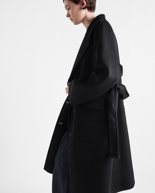 Cappotto monopetto in cashgora - Nero Cappotto monopetto in cashgora - Nero