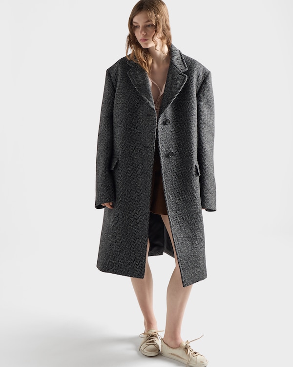 Single-breasted chevron wool jacket Single-breasted chevron wool jacket