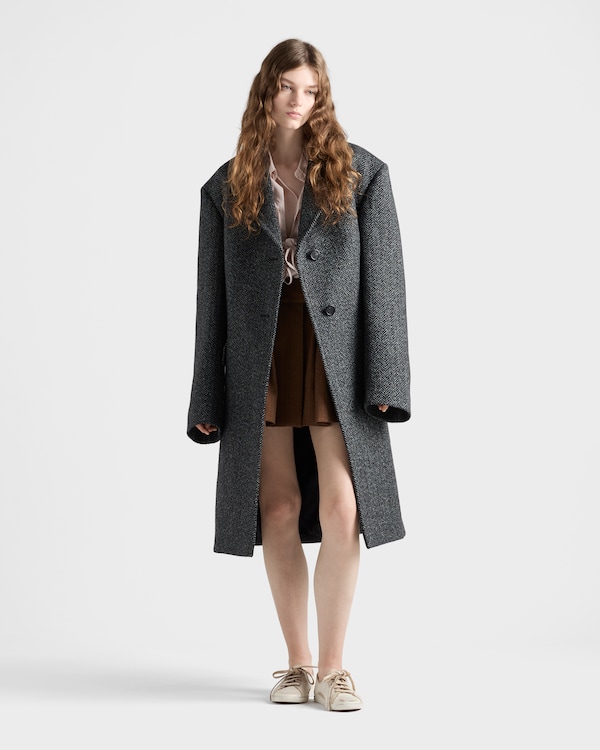 Single-breasted chevron wool jacket Single-breasted chevron wool jacket