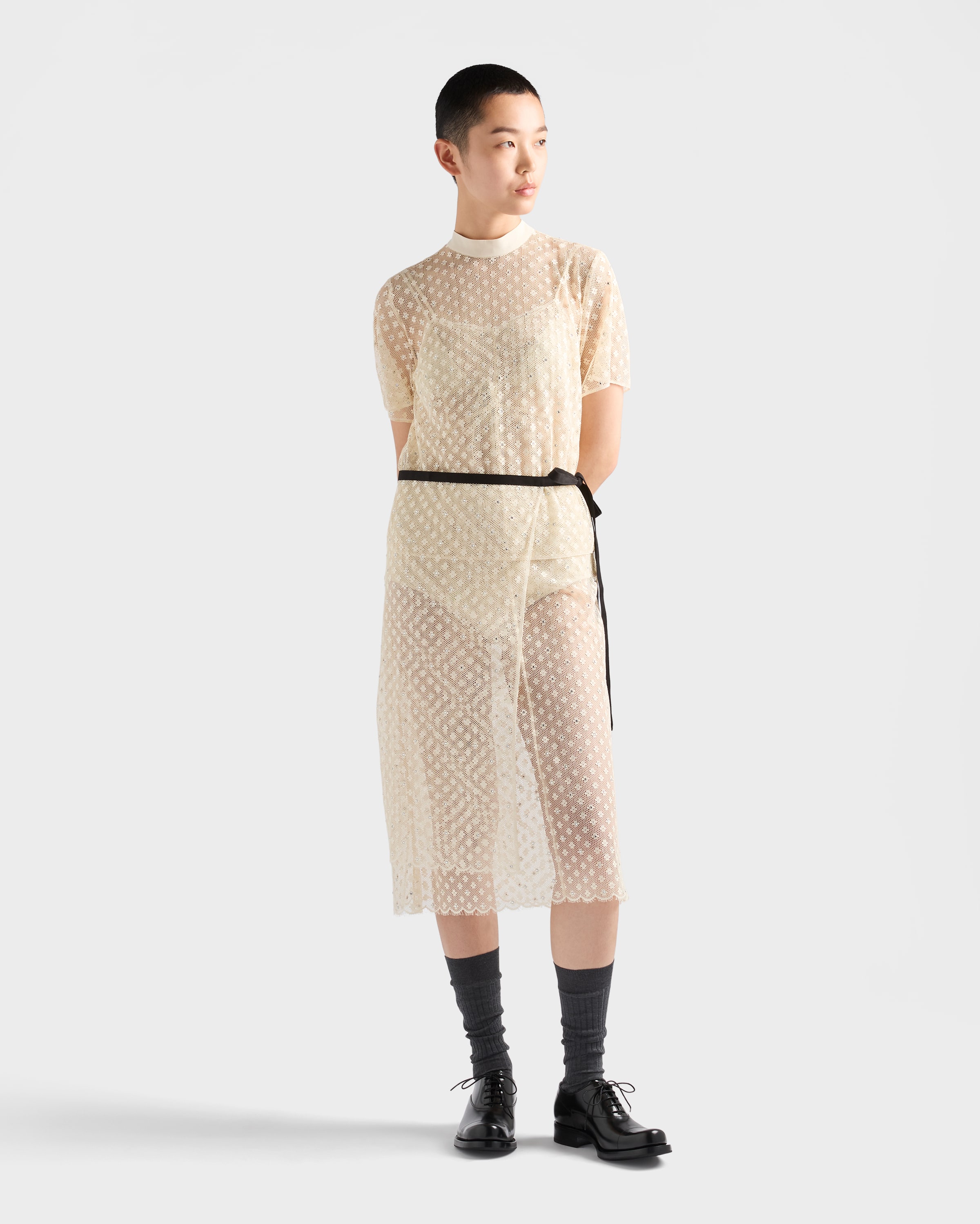 PRADA エプロン Natural Embroidered Lace Apron | PRADA - United States