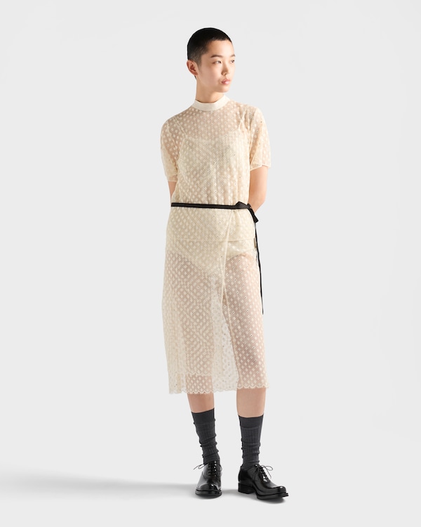 Embroidered lace apron - Natural Embroidered lace apron - Natural