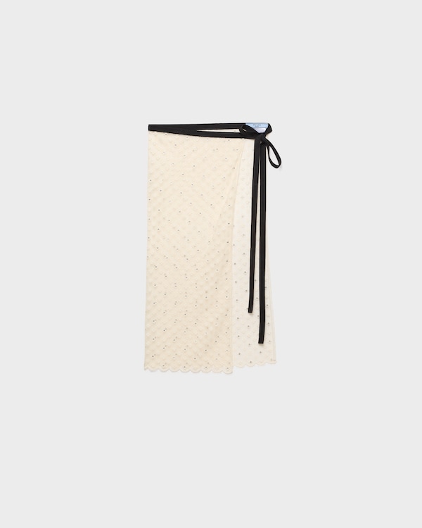 Embroidered lace apron - Natural Embroidered lace apron - Natural