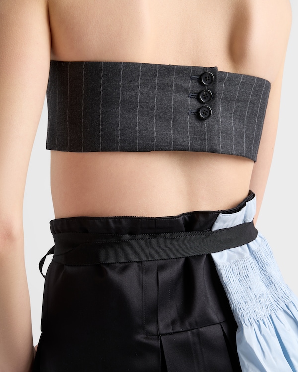 Pinstripe wool bandeau top - Slate Gray Pinstripe wool bandeau top - Slate Gray