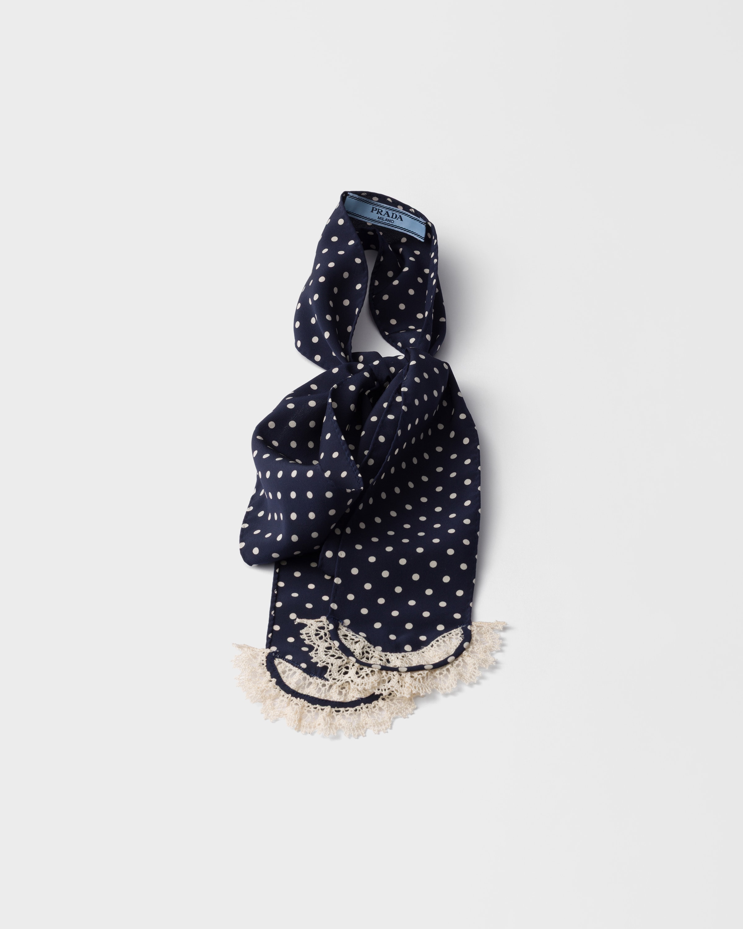 Polka-dot marocain scarf