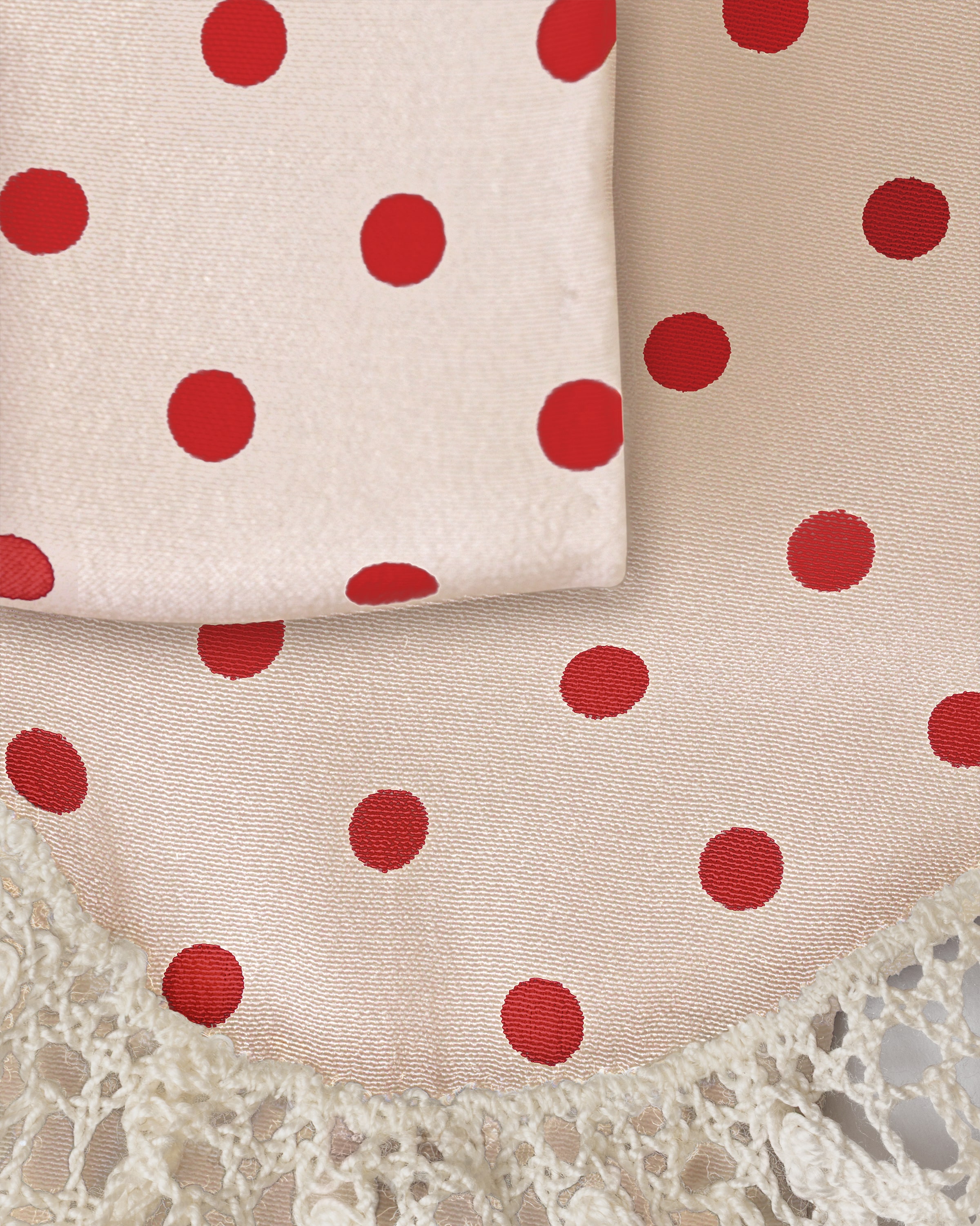 Sand/Red Polka-dot marocain scarf | PRADA - United States