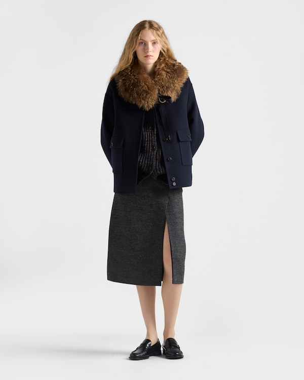 Veste en laine et cachemire double - Bleu Veste en laine et cachemire double - Bleu