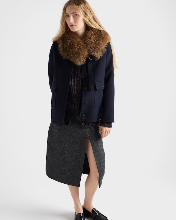 Veste en laine et cachemire double - Bleu Veste en laine et cachemire double - Bleu