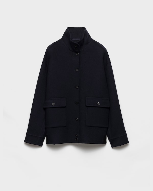 Navy Kid mohair blouson jacket | PRADA