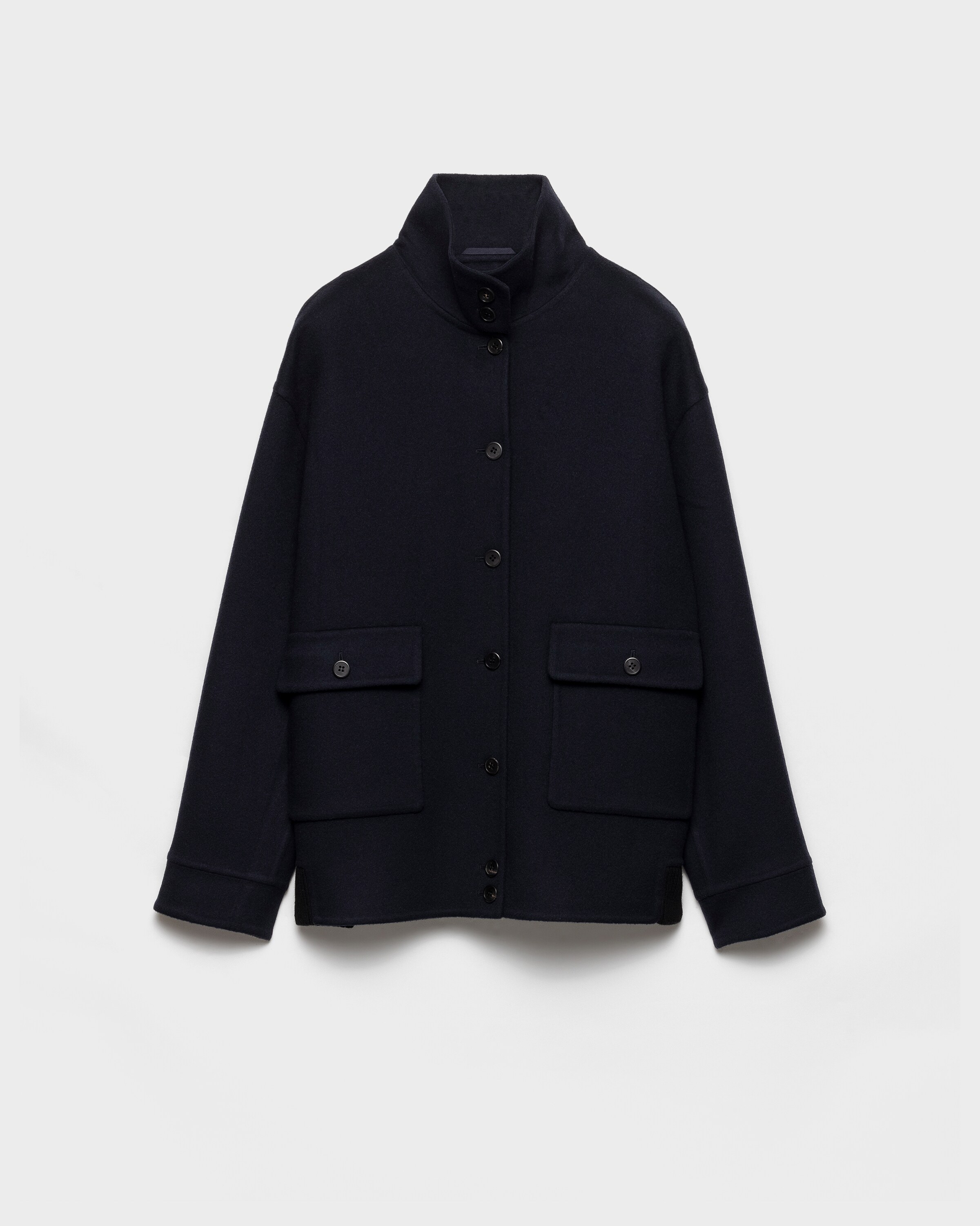 Prada Chaqueta De Mezcla De Lana Y Cachemir Doble, Mujer, Azul, Talla 44