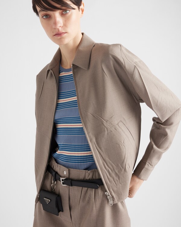 Mouliné wool blouson jacket Mouliné wool blouson jacket