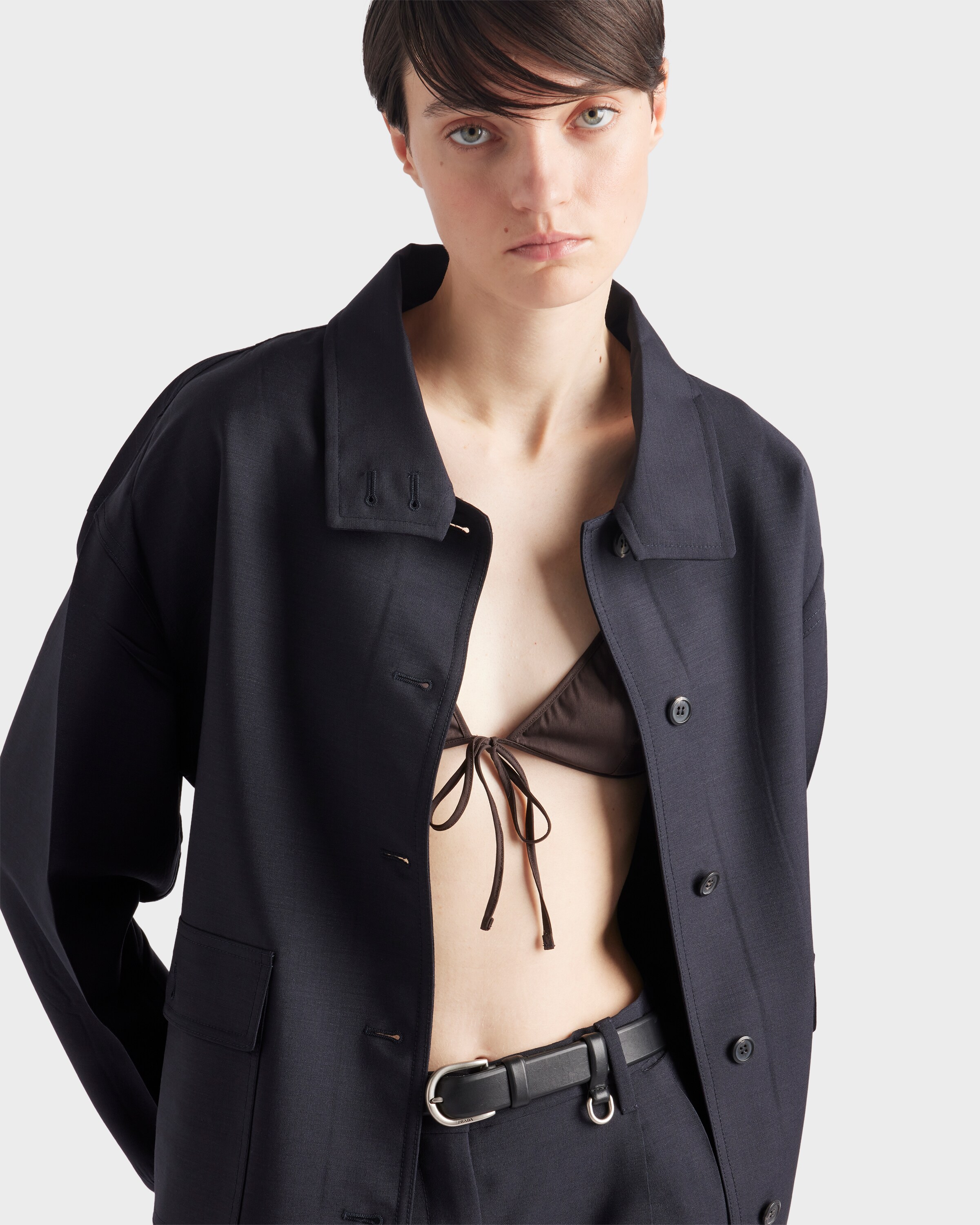 Navy Kid mohair jacket | PRADA
