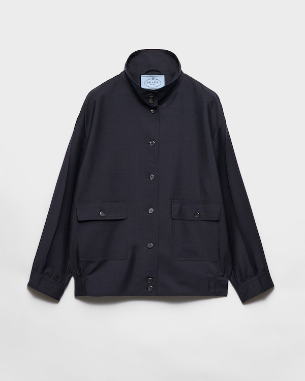 Blue Re-Nylon blouson jacket | PRADA