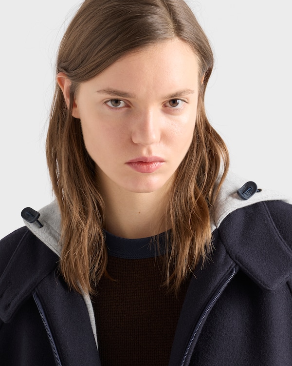 Cloth and cotton fleece jacket - Navy Cloth and cotton fleece jacket - Navy