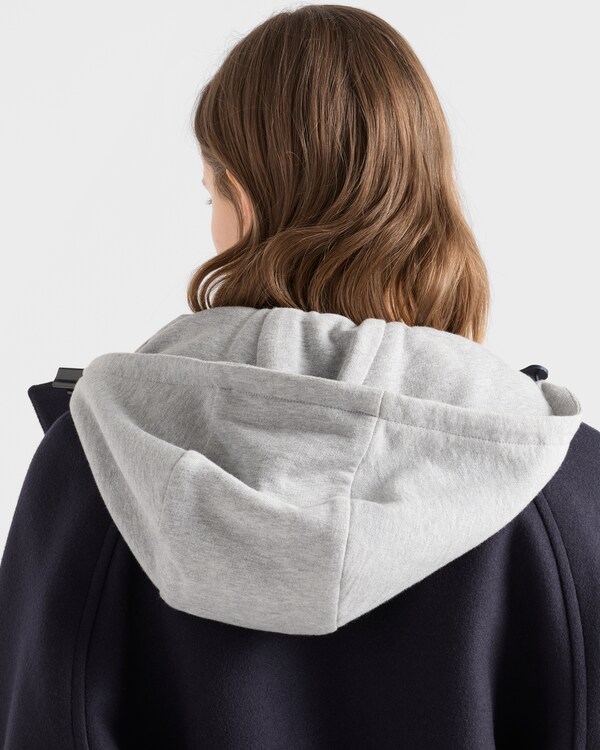 Cloth and cotton fleece jacket - Navy Cloth and cotton fleece jacket - Navy