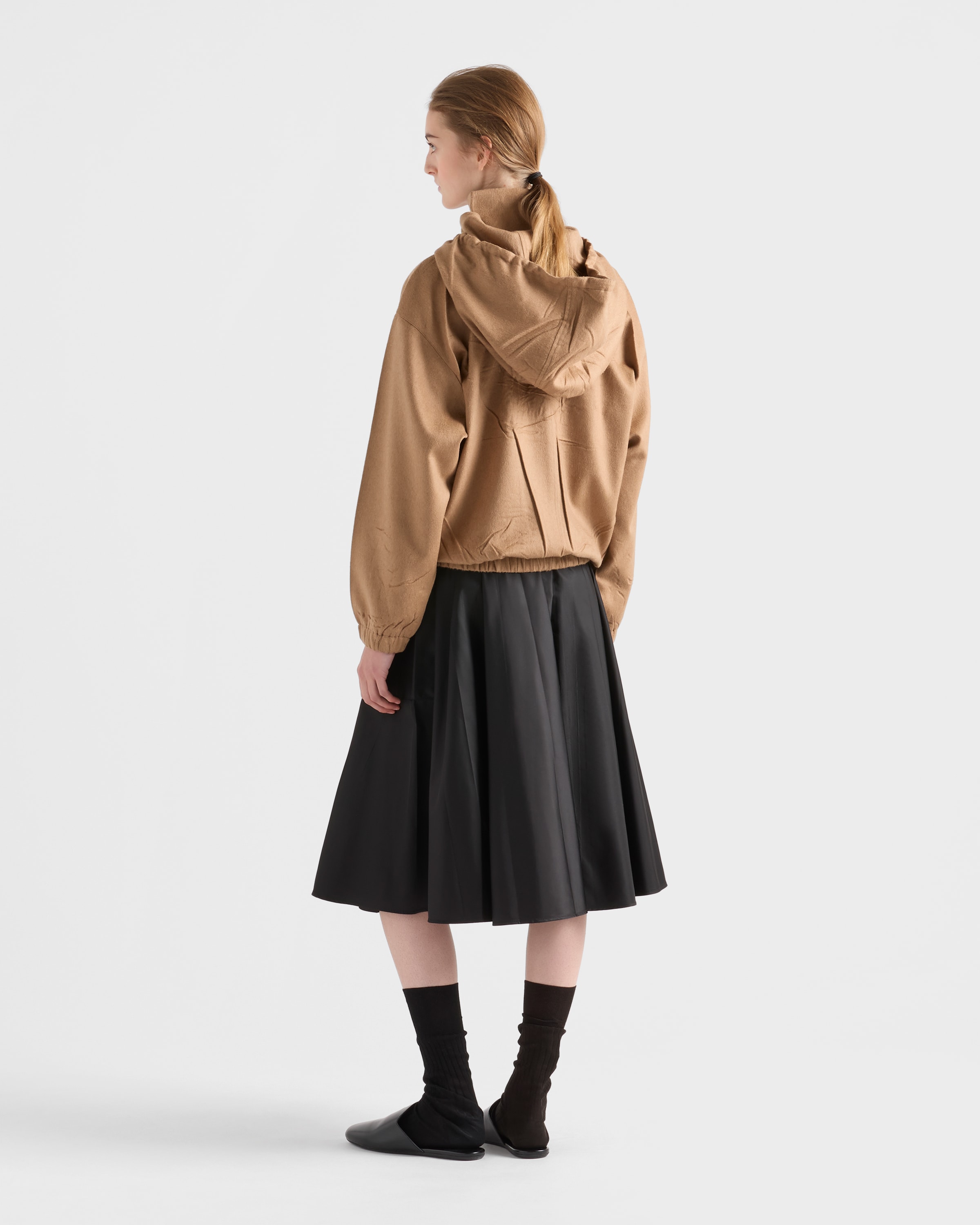 Camel Brown Camel-hair Blouson Jacket | PRADA