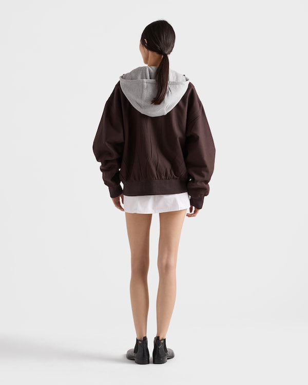 Hooded rush stitch jacket - Ebony Hooded rush stitch jacket - Ebony