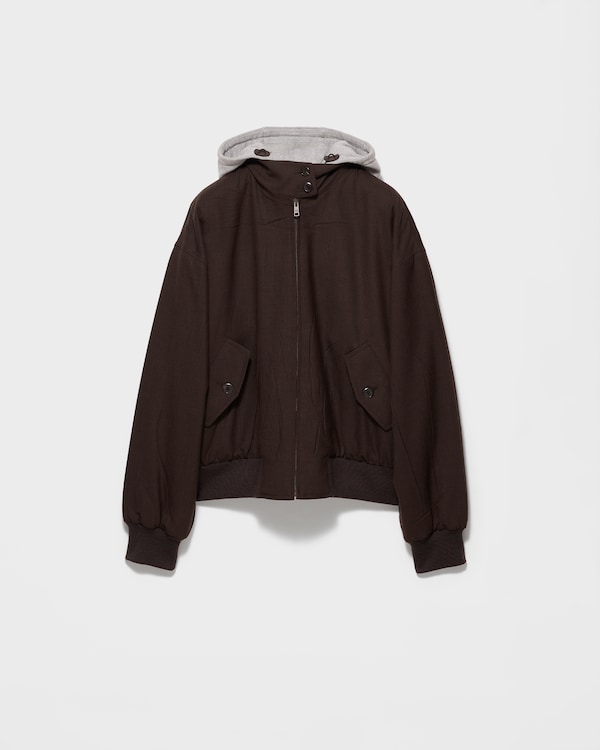 Hooded rush stitch jacket - Ebony Hooded rush stitch jacket - Ebony