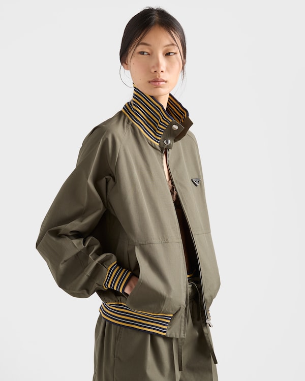 Poplin turtleneck jacket - Military Green Poplin turtleneck jacket - Military Green