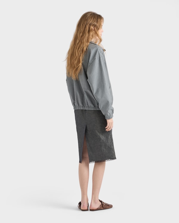 Checked poplin jacket - Gris Hierro Checked poplin jacket - Gris Hierro