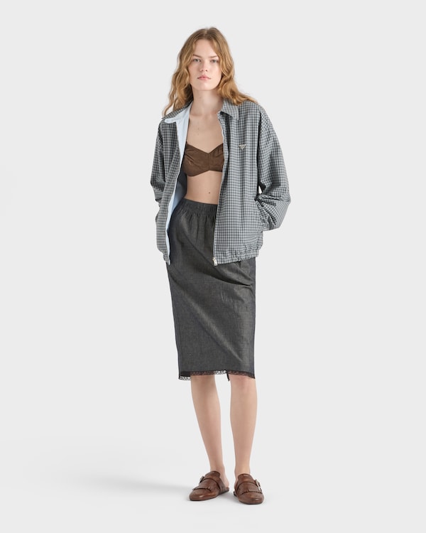Checked poplin jacket - Gris Hierro Checked poplin jacket - Gris Hierro