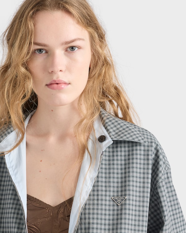 Checked poplin jacket - Gris Hierro Checked poplin jacket - Gris Hierro