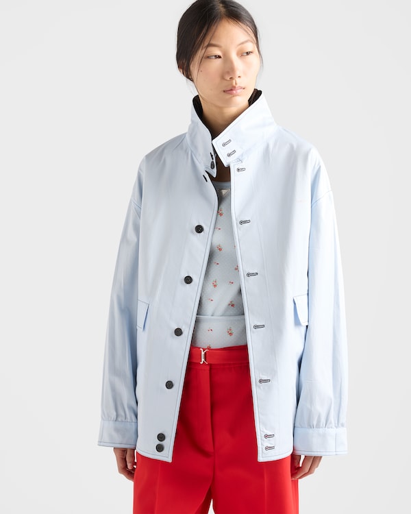 Kid mohair and poplin jacket - Navy Kid mohair and poplin jacket - Navy