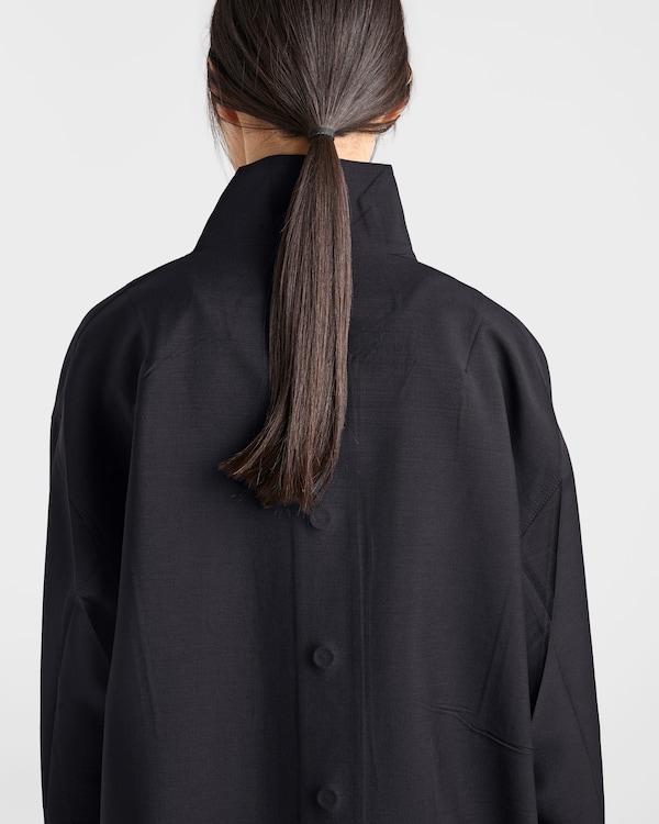 Kid mohair and poplin jacket - Navy Kid mohair and poplin jacket - Navy