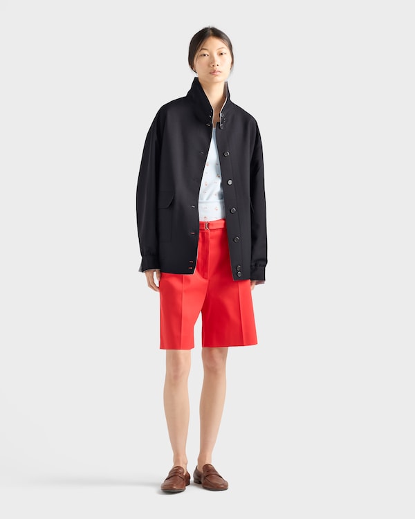 Kid mohair and poplin jacket - Navy Kid mohair and poplin jacket - Navy