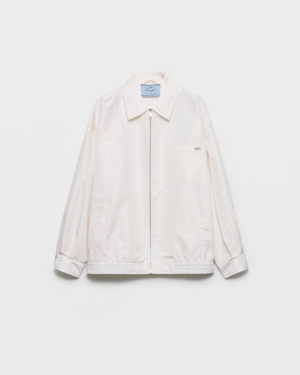 Silk faille blouson jacket - White Silk faille blouson jacket - White