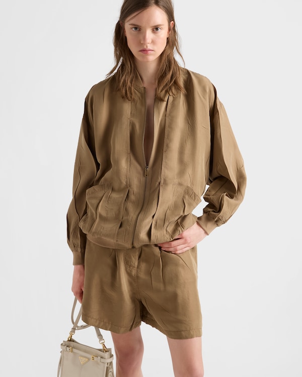 Old silk bomber jacket - Khaki Old silk bomber jacket - Khaki