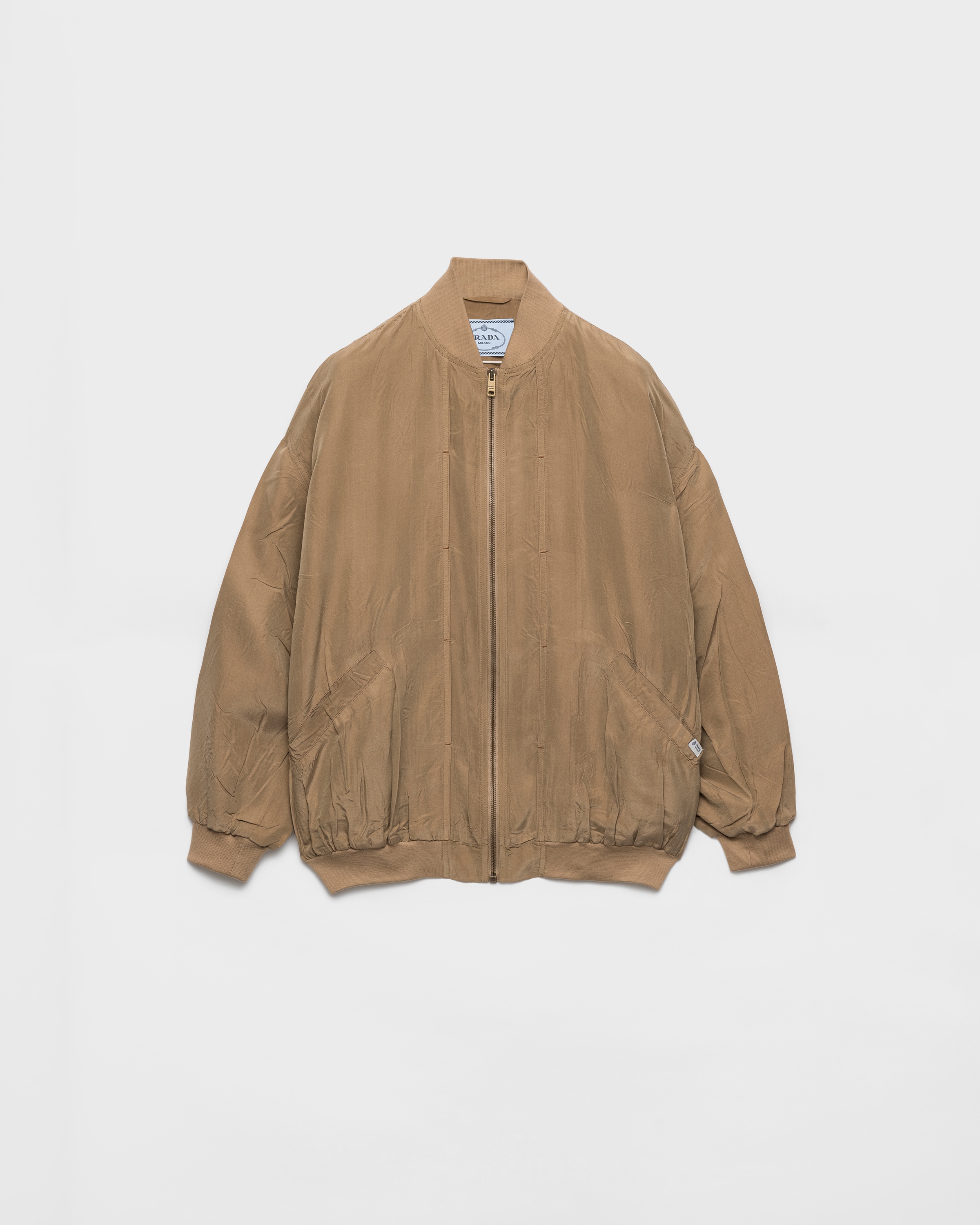 Khaki Old silk bomber jacket | PRADA - United States