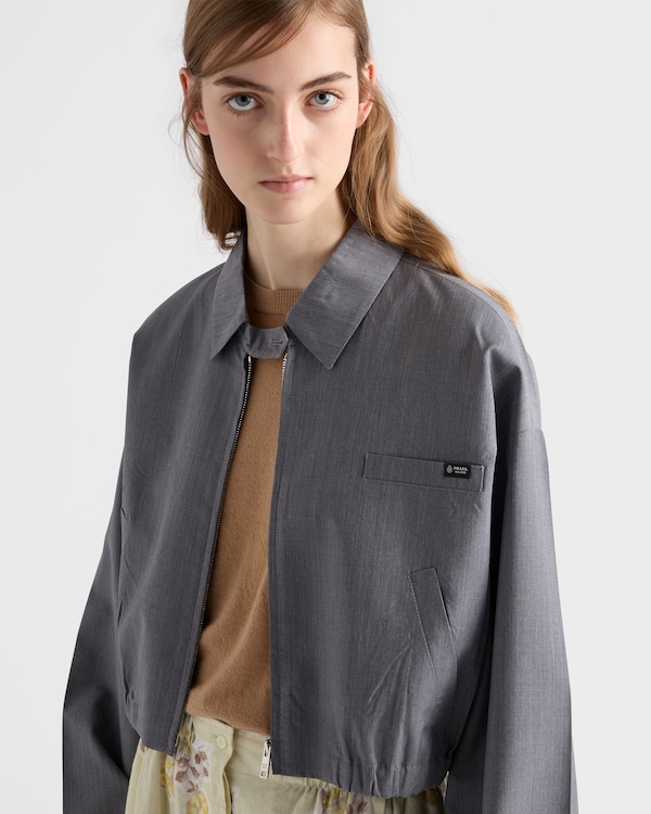 Light mohair blouson jacket - Grey Light mohair blouson jacket - Grey