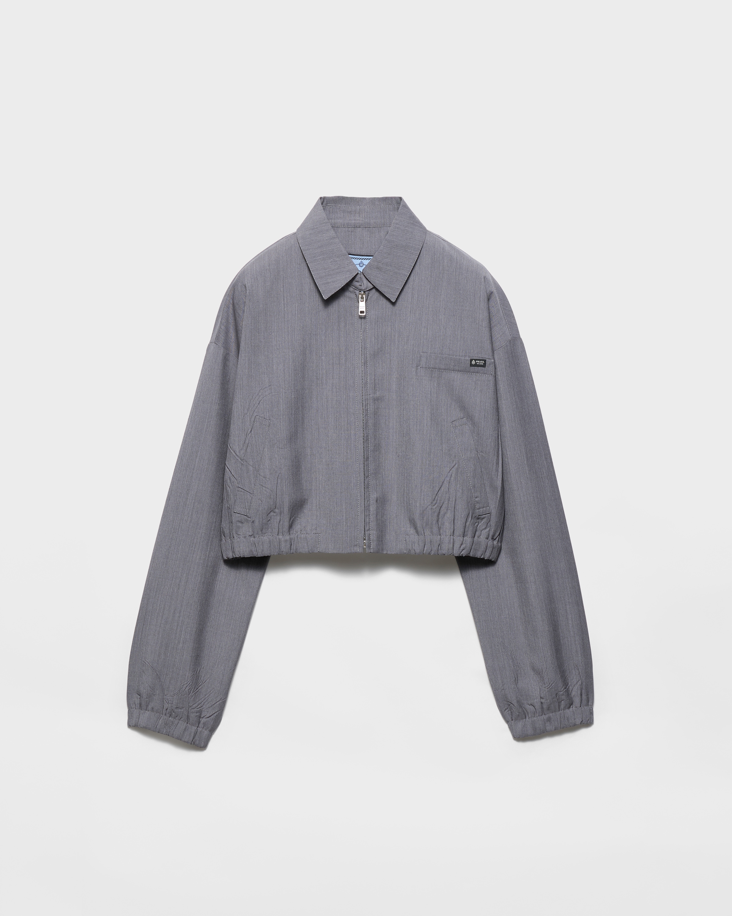 Grey Light mohair blouson jacket | PRADA - United States