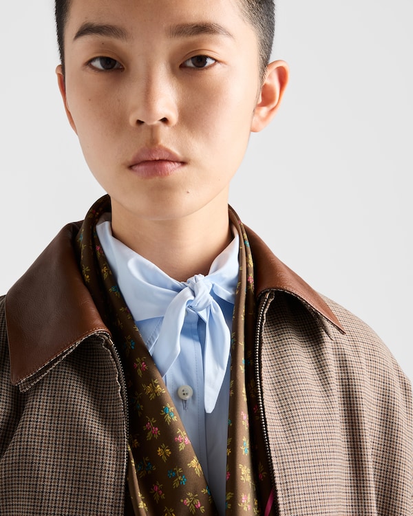 Blouson en laine à motif pied-de-poule - Tabac Blouson en laine à motif pied-de-poule - Tabac