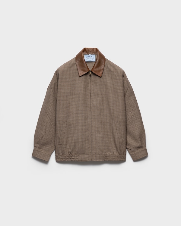 Blouson en laine à motif pied-de-poule - Tabac Blouson en laine à motif pied-de-poule - Tabac